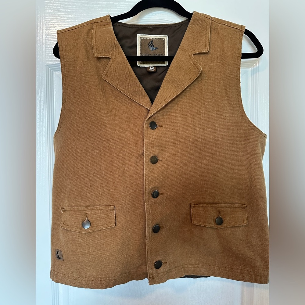 Cody James Men's Western Tan Button Down Vest
